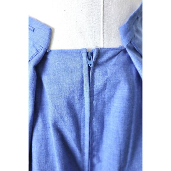 Vintage 1960s Leon Levin Size XS Skort Pinwheel Appliqué Button Front Skirt Blue - Picture 8 of 9